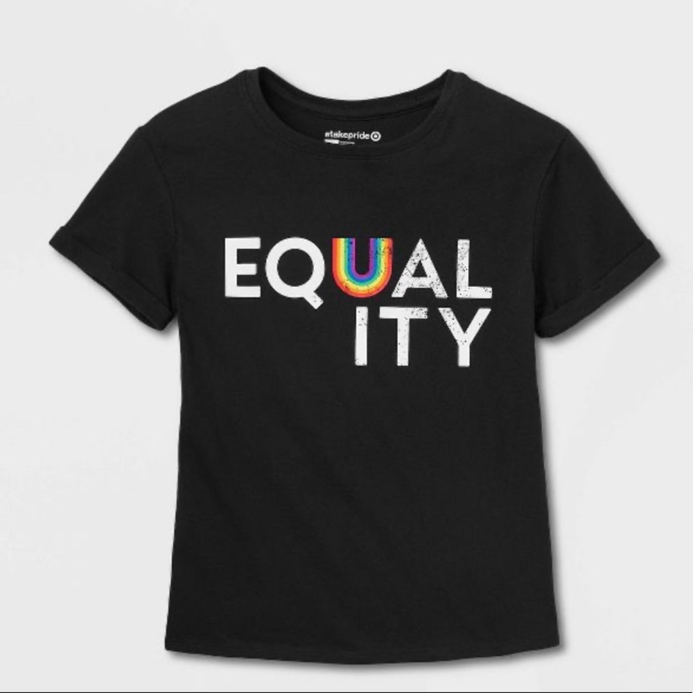 Pride Kids' Equality Short Sleeve Round Neck T-Shirt - Black
Size S